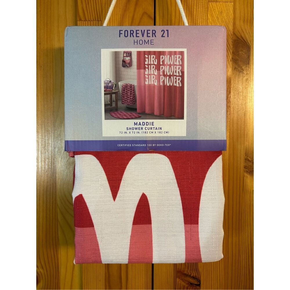 Forever 21 Home Maddie "Girl Power" Shower Curtain nwt (0268)